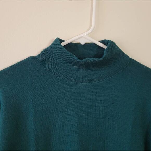 Pendleton Cintage Deadstock Mock Neck Green Wool Pullover Sweater - Picture 7 of 8